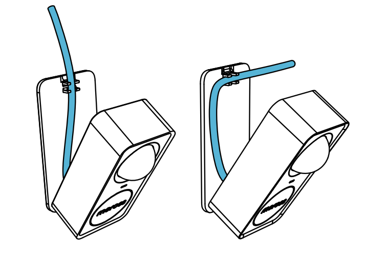 Beslaget på sensoren er designet så smart, at ledningen kan skjules bag sensore.