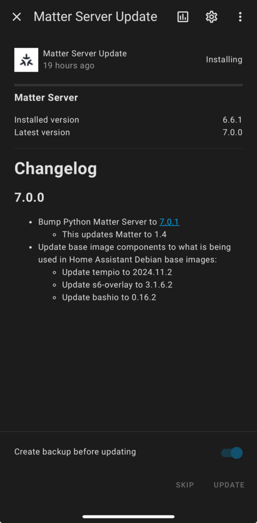 Matter er opdateret til 1.4 på Home Assistant.